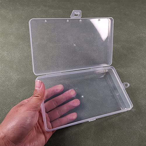 Gebildet 4 Pcs Clear Plastic Storage Box, Rectangular Containers Case with Lid, for Pills, Jewellery, Herbs, Tiny Bead, Craft Items - size: 17.5×10×2.1cm