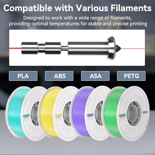 3PCS Kobra 3 Max Combo Hardened Steel Nozzle,High Flow&High Speed Quick-Swap 0.4mm Print Head Extruder Hot End Kit Compatible with Anycubic Kobra 3 Max/Kobra 3 Max Combo 3D Printers