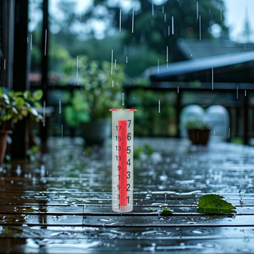 Rain Gauge Glass Replacement Tube, Clear Rain Measurement Device, 8" Water Conservation Tube for Outdoor Garden Yard Water Measurement