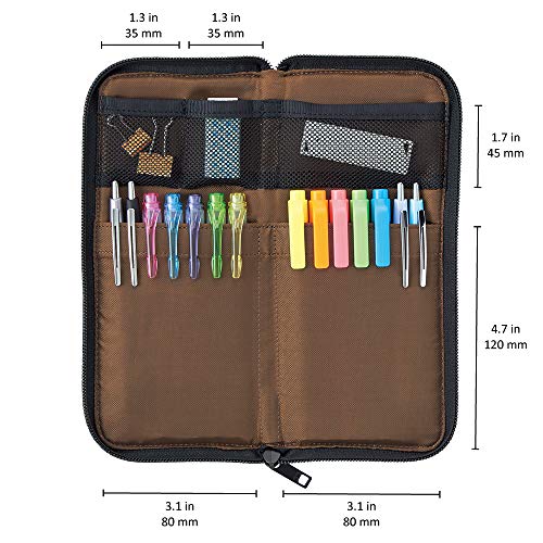 LIHIT LAB Slim Pen/Pencil Pouch, 0.7 × 3.9 × 8.5 Inches, Orange (A7652-4) - color: Orange, size: 0.7 × 3.9 × 8.5 Inches