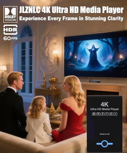 4K Ultra HD Media Player & HDD Enclosure 2-in-1,Digital Signage, Play H.265/HEVC H.264/AVC MP4 MKV Videos,MP3 Music,JPG Photos,Auto Playback and Resume,Supports HDDs,USB/SD Card,4k HDMI,Analog AV. - color: Piano black