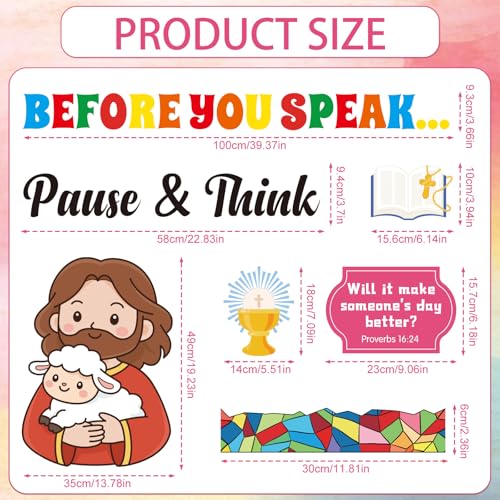 Christian Bulletin Board Decorations Set Religious Classroom Decor - color: Growth Mindset