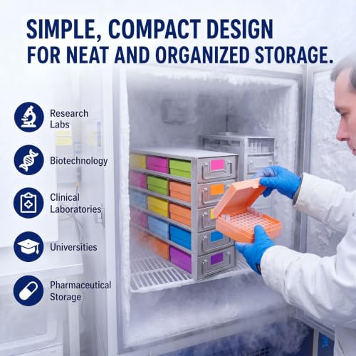 Hicarer 1 Pack 304 Stainless Steel Freezer Rack for 3x4 Inch Boxes, 5-Tier - size: 5 Tier
