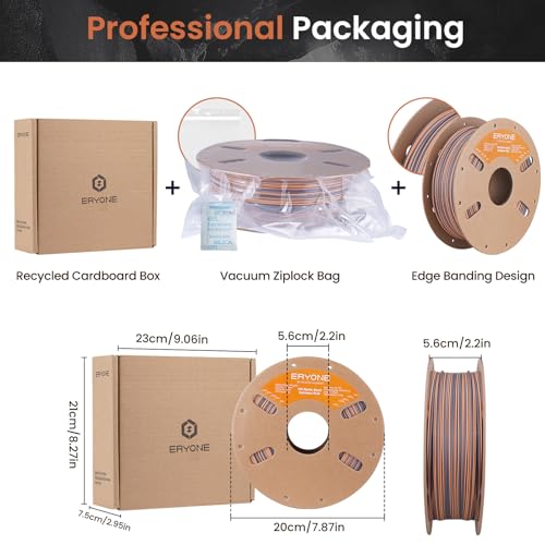 ERYONE Matte Rock Rainbow 3D Printer PLA Filament 1.75 +/-0.03mm, Matte Multicolor Filament PLA 1KG(2.2LBS) Spool, 30-500mm/s High Speed Printing Twist Rainbow PLA, Totem Carving - color: Matte Rock Totem Carving, size: 1KG