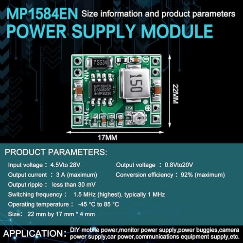 EBOOT 6 Pack MP1584EN DC-DC Buck Converter 24V to 12V 9V 5V 3V Adjustable