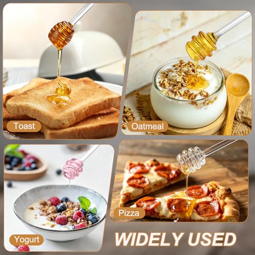 uxcell Glass Honey Stirring Rod, 7" Spiral Non-Drip Honey Dipper - color: Golden Yellow
