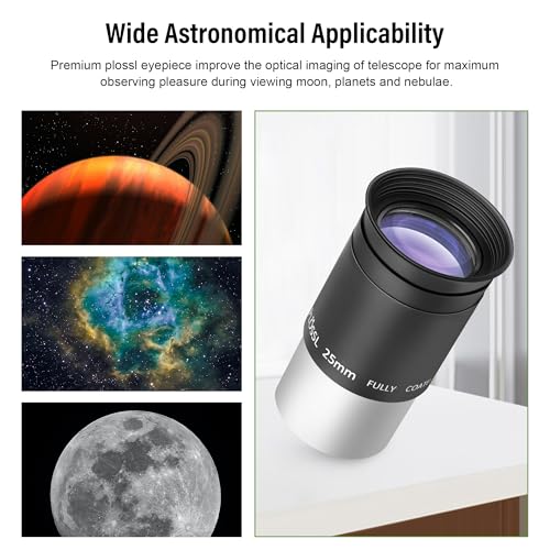 Astromania Telescope Eyepiece 25mm 1.25 Inch Plossl Eyepiece Telescope Lens - size: 1.25" - 25mm