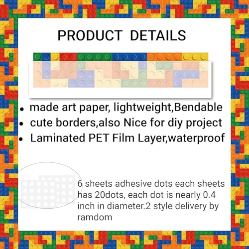 Boho Bulletin Board Borders Boho Carnival Circus Classroom Decorations Building Block Science Construction Carnival Border Polka Dots Checkered Trims for Popcorn Classroom Decor (Multicolor 7) - color: Multicolor 7