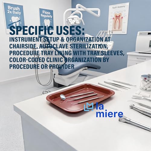 LA MIERE Pastel Lilac Dental Plastic Trays Autoclavable Procedure Flat Trays for Instrument, 13.25" X 9.75", Size F, Mocha Mousse - color: Mocha Mousse