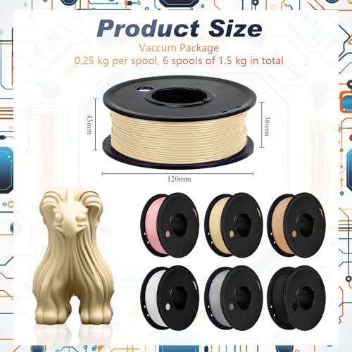 Pangda 3D Printer Filament Pla Bundle 1.75mm Multicolor, ±0.02mm Dimensional Accuracy, 3D Printing Filament for DIY Projects, Holiday Crafts(1.5 kg,Boho Color) - color: Boho Color, size: 1.5 kg