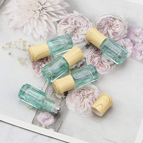 3mL Glass Roller Bottles for Essential Oils, Roller Ball Applicator - color: Light Blue