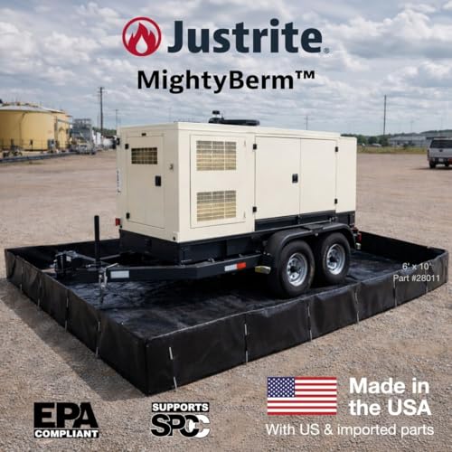 Justrite MightyBerm Fuel Spill Containment Berm, Made in the USA - size: 12' x 12'