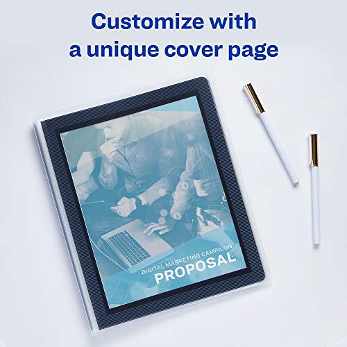 Avery Flexi-View Presentation Book, Clear Front Window for Title Page, 24 Non-Stick Pages, 1 Black Book (47690) - color: Multi, style: 48-Sheet Capacity