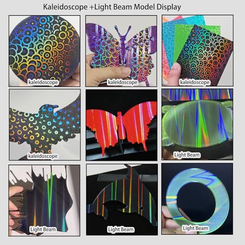 JUUPINE 257x257mm Bambu Lab Build Plate for Bambu Lab X2D/A1/P1P/P1S /P2S/X1/X1C/X1E/3D Printer, 3D Printer Flexible Spring Steel Sheet Removable Platform (Smooth Kaleidoscope+Smooth Light Beam) - color: Kaleidoscope+Light Beam