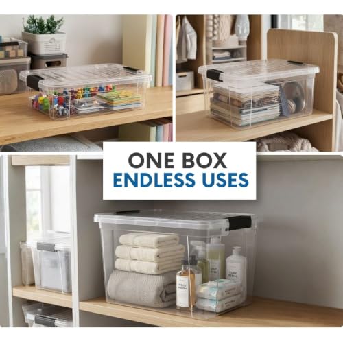 Superio 21 Quart Clear Plastic Storage Boxes with Lids, Stackable Organizer Containers, BPA-Free Storage Bins for Home, Office, School & Dorm, 1 Pack - size: 21 Quart