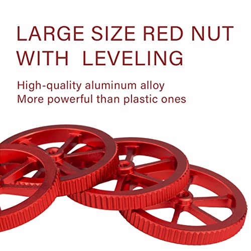IdeaFormer Upgraded 4pcs Red Aluminum Hand Twist Leveling Nut,4pcs 20mmSprings,4pcs Screws, 4pcs Heatbed Silicone Leveling Column Mounts for Ender 3/3 Pro/3v2 3D Printer - size: Red Leveling Nuts