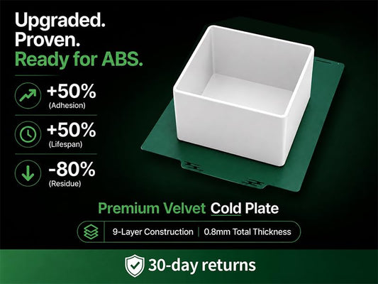 2026 SuedeCryo Ultra Cool Build Plate 257x257mm for Bambu Lab A1/P1P/P1S/P2S/X1/X1C/X1E/X2D 3D Printer, 0.8mm Double-Sided Cold Plate – Support PLA at Room-Temp,PETG,ABS with No Glue Removable Bed - size: 257x257