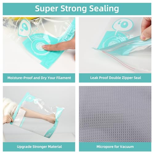 3D Printer Filament Storage Bag Vacuum Kit,20Pcs Spool Storage Sealing Bags - size: 30*34*20pcs