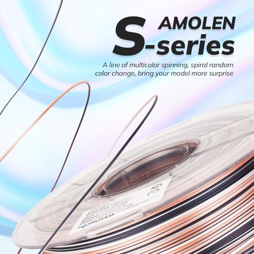 AMOLEN Silk PLA 3D Printer Filament Bundle, Multicolor Rainbow Filament 1.75mm Pack, Fast Color Change 3D Printing Filament for Most FDM 3D Printer, 1kg X 4 Spools - color: Black Pink White/ Blue Red Yellogreen/Black Red Yellow/Black Blue Purple