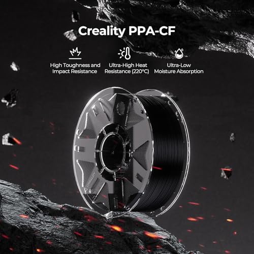 Creality PPA-CF 1.75mm Filament, 15% Carbon Fiber, Black, 1-Pack, 1KG - color: Ppa-cf-black, size: 1kg