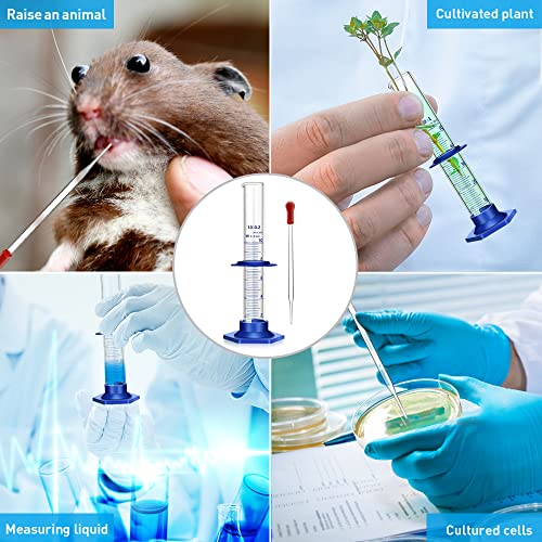 Thick Glass Graduated Cylinder Measuring Liquid Lab Cylinders with Anti-Falling Plastic Base and Bumper Guards (Glass, 10ML) - size: 10ML