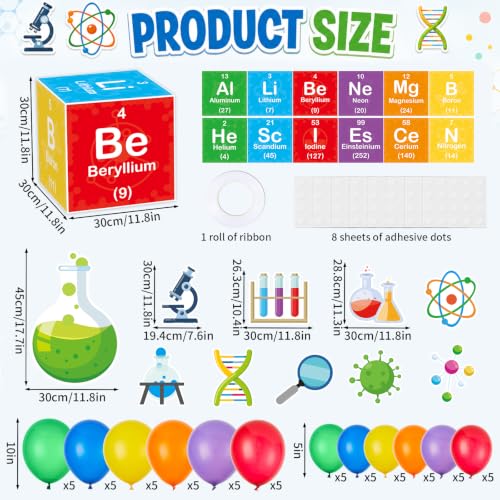 66Pcs Science Lab Party Decoration Pre-Folded Cardstock Kit Colorful - color: Colorful