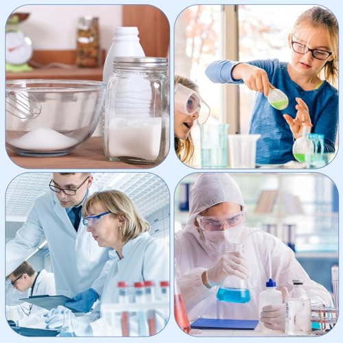 Plastic Graduated Measuring Cylinder Set with Hexagonal Base, 4 Sizes 100ml 50ml 25ml 10ml Plastic Lab Cylinders Transparent Laboratory Test Tubes for Science Experiments