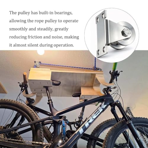 Cable Pulley Wheel Wall Mount, Duplex Bearings, Stainless Steel Rope Pulley for Pulley System, Sliding Gate, 2 Pack - size: 32mm_2 PCS
