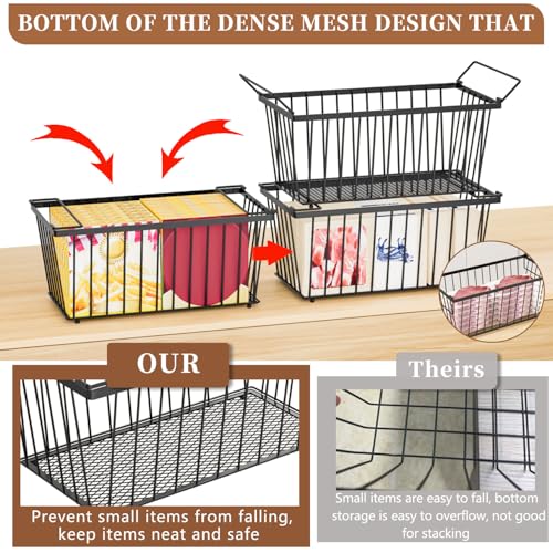 Enhanced Leak-Proof Bottom, Freezer Organizer Bins for 7 Cu.Ft,4 Pack - color: Black 4 Pack