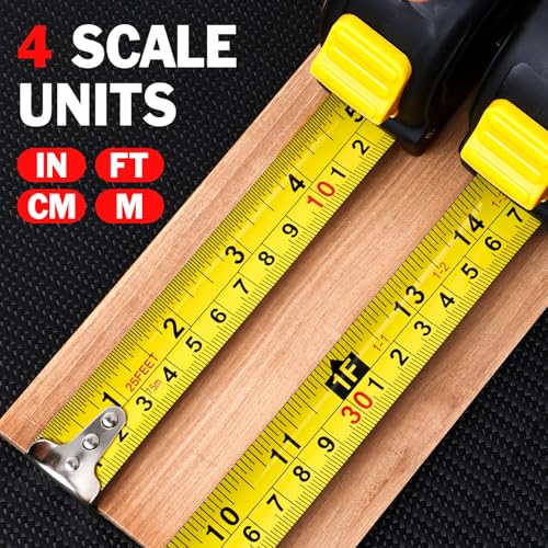 Tape Measure 25 ft, 10 Pack Bulk Easy Read Measuring Tape Retractable, Measurement Tape 25 FT by 1 in - color: 10 Pack