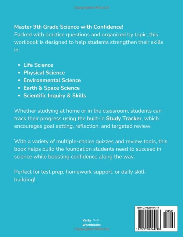 9th Grade Science Workbook: Grade 9 Practice Test Multiple Choice Questions with Scientific Inquiry, Earth, Physical, Life, Space and Environmental Science