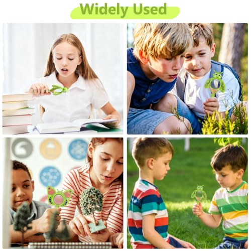 3PCS Insect Magnifying Glass for Kids, 3X Handheld Magnifier (Green) - color: Green