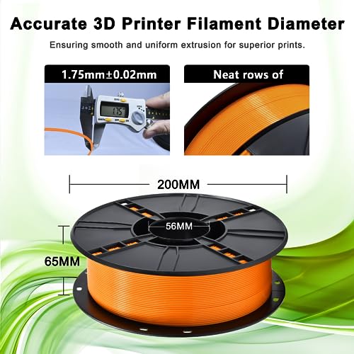iBOSS PLA Plus (PLA+) 3D Printer Filament 1.75mm,1kg Spool (2.2lbs) Toughness Enhanced 3D Printing Filament,Dimensional Accuracy +/- 0.02mm,1.75mm PLA Plus Filament,Fit Most FDM Printer(Orange) - color: D_ Orange