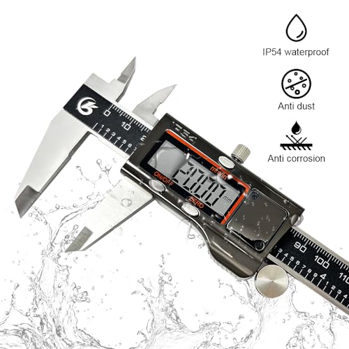 KETOTEK 8 Inch Digital Caliper Measuring Tool, Stainless Steel Micrometer - color: Black, size: 8 Inch