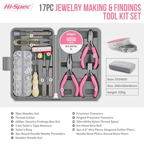 Hi-Spec Jewelry Making Supplies Kit for Adults with Findings Accessories