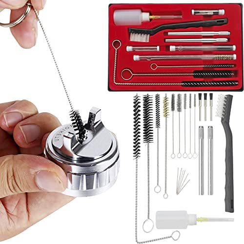 YUZES Spray Gun Cleaning Kit, 23-Piece Brush & Needle Set for Paint Guns