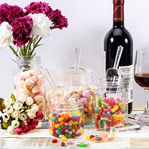 Jinei 24 Pcs 4.3" Clear Plastic Scoops Bulk Multi Purpose - size: 4.3"