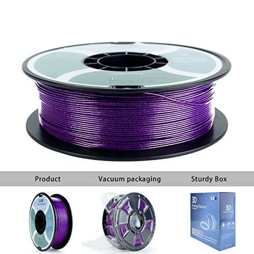 ZIRO Diamond Series Filament, Shiny Sparkle PLA with Glitter, 1KG Purple - color: Diamond-purple