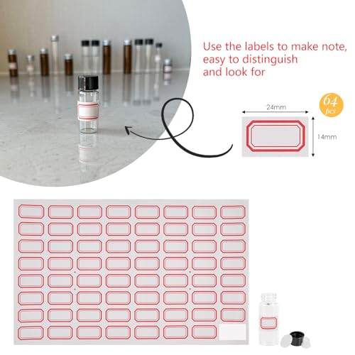 12PCS 4ml Clear Glass Small Vials with Screw Caps & Plastic Stoppers - size: 4ml