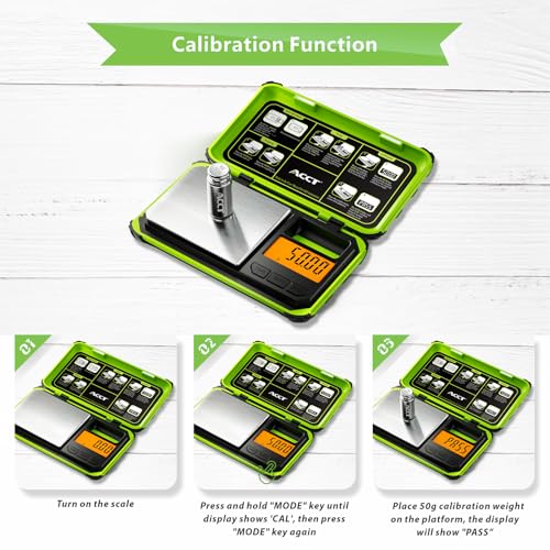 Precision Pocket Scale, 200gx0.01g Jewelry gram Scale, - color: Fluorescent green
