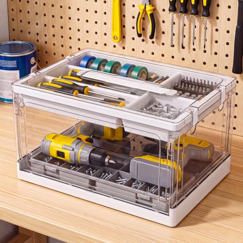 24QT 1Pack Craft Organizers and Storage with Tray, Craft Storage Box