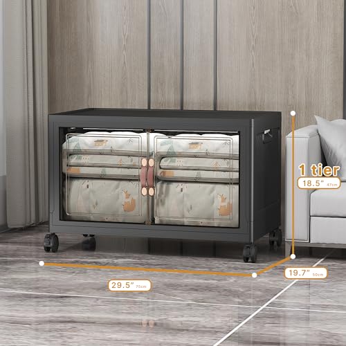 UAMFURI Stackable Storage Bins, 175QT Collapsible Drawers with 1 Lid - color: Dark-175QT, size: 1Pack with 1 top lid