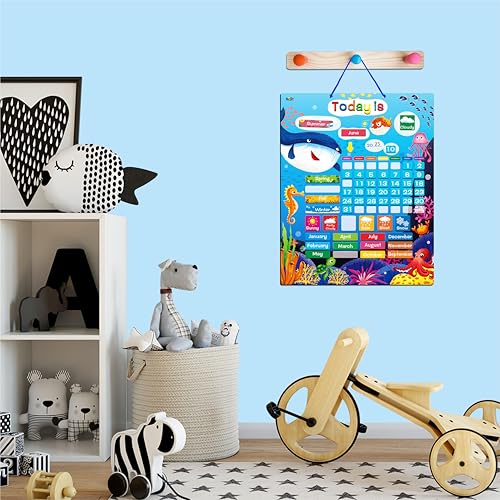Magnetic Learning Calendar Portable Educational Learning Tool for Preschool or Toddler Age (The Ocean Version) - style: Ocean