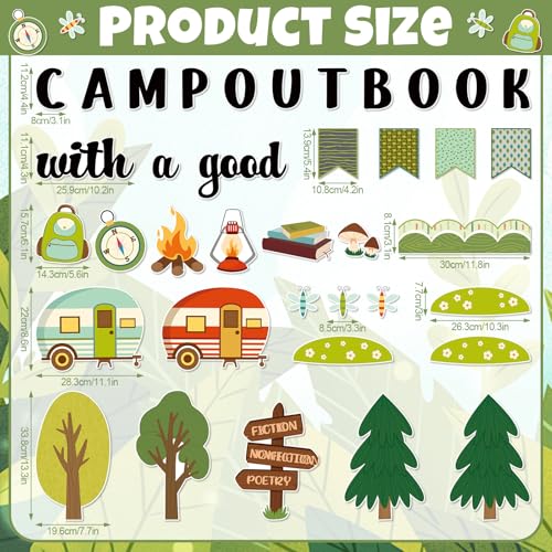 Funrous Camping Theme Bulletin Board Set Camp Classroom Decor - style: Camp