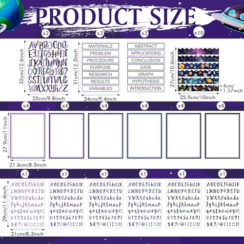 Dispowreath 96 Pcs Science Fair Board Supplies,Planet Space Style - style: Planet Space Style