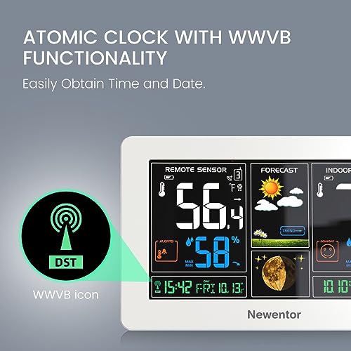 Newentor Weather Station Wireless Indoor Outdoor Thermometer, White,3Sensor - color: White, size: with 3 sensor