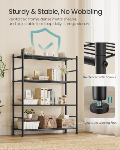 SONGMICS 4-Tier Storage Shelves, 11.8 x 31.5 x 43.7 inch - size: 31.5"W, style: 4-Tier