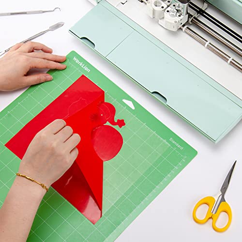 WORKLION 12x12 Standard Cutting Mat(3Pack) Compatible With Explore One/Air/Air 2/Maker Standard Adhesive Sticky Green Quilting Cricket Replacement Vinyl Cutting Mat - color: Green (3 Pack), size: 12"x12"