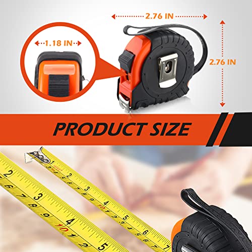 Yunsailing 15 Pack Tape Measure Bulk 16 Feet Retractable Measuring Tape Small Measure Easy Read with Fractions 1/8 Measurement(Orange) - color: Orange