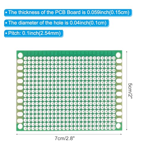 PATIKIL 2" x 2.8" PCB Board Circuit, 5 Pcs Single Sided Prototype Solder Boards for DIY Soldering and Electronic Project Circuit Boards Solderable Breadboard, Green - size: 2" x 2.8"